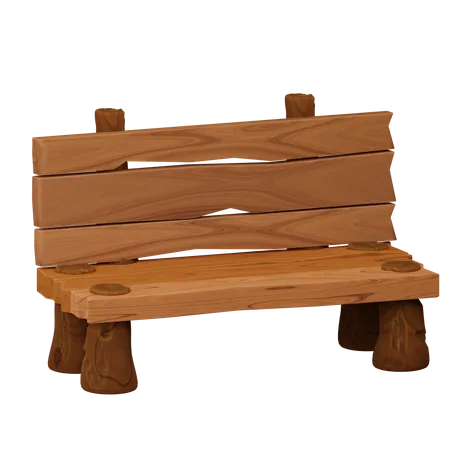 Wooden Bench  3D Icon