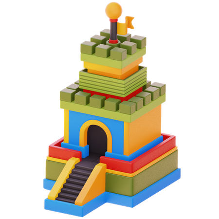 Wooden Block Palace  3D Icon