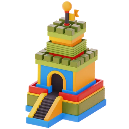 Wooden Block Palace  3D Icon