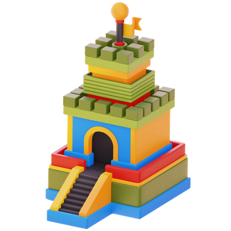 Wooden Block Palace  3D Icon