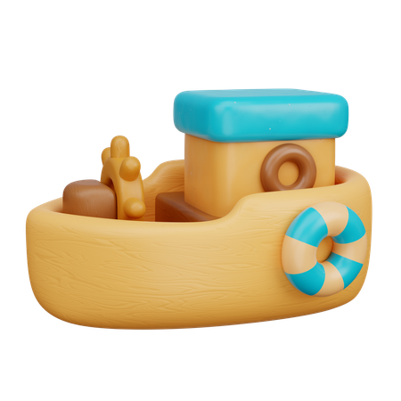 Wooden Boat Toy  3D Icon