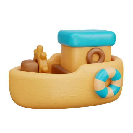 Wooden Boat Toy  3D Icon