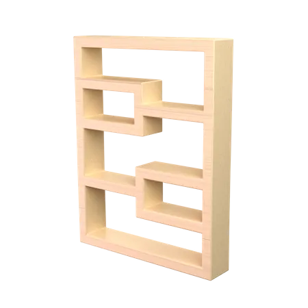 Wooden Book Case 3 D Illustration 3D Icon