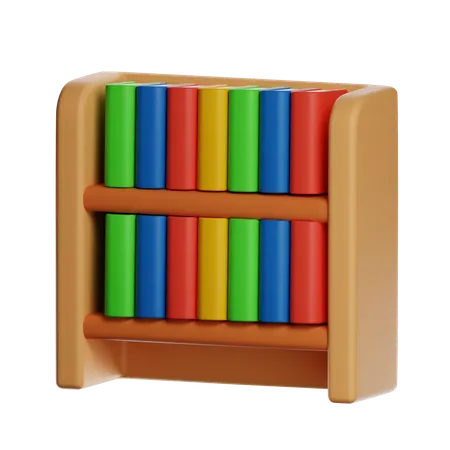 Wooden Bookshelf  3D Icon