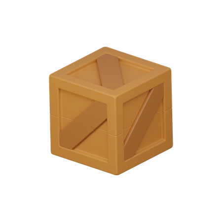 Wooden Box  3D Icon