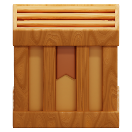 Wooden Box  3D Icon