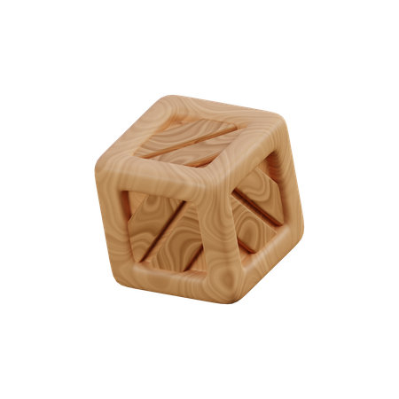 Wooden Box  3D Icon