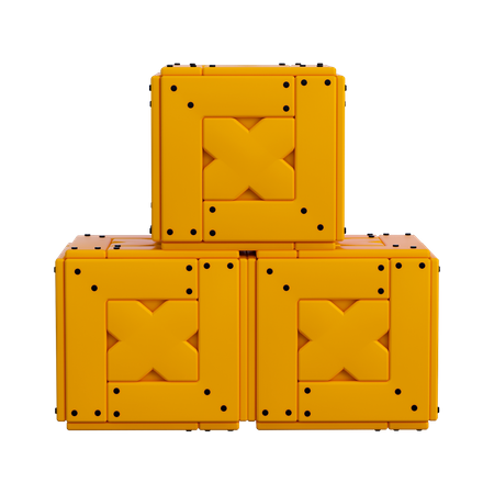 Wooden Box  3D Icon