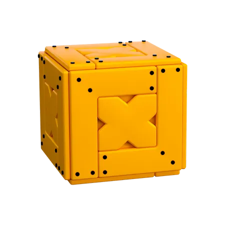 Wooden Box  3D Icon