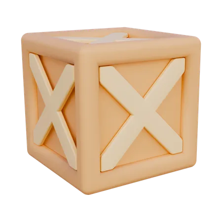 Wooden Box  3D Icon