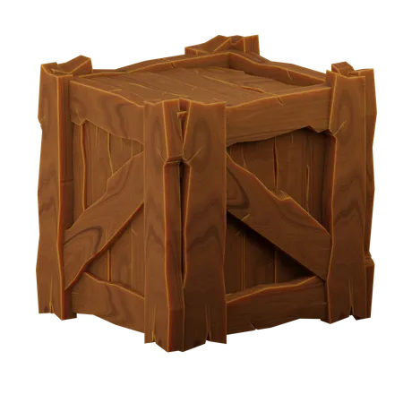 Wooden Box  3D Icon