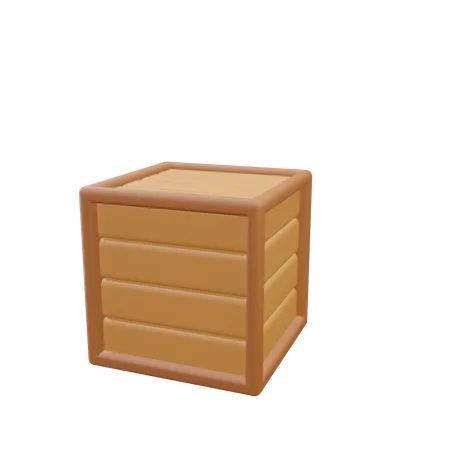 Wooden Box  3D Icon