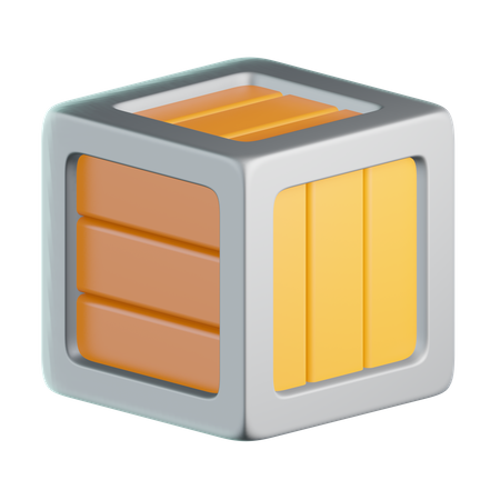 Wooden Box  3D Icon