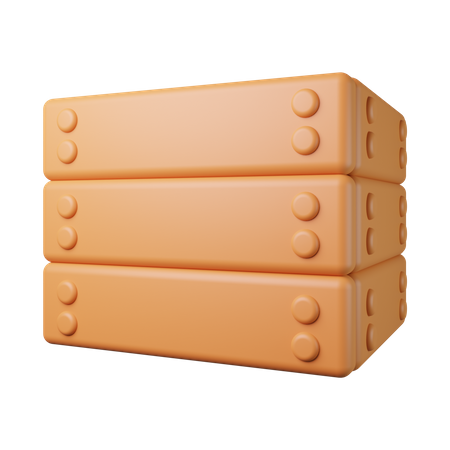 Wooden Box  3D Icon