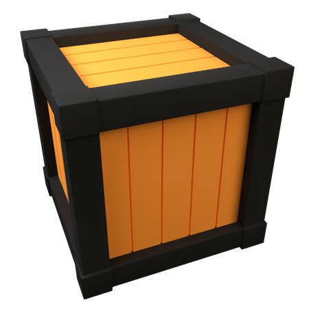 Wooden Box  3D Icon