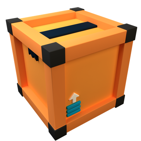 Wooden Box  3D Icon