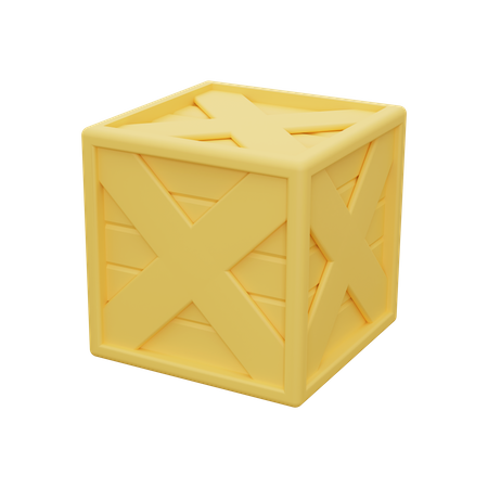 Wooden Box  3D Illustration