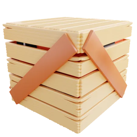 Wooden Box 3D Icon