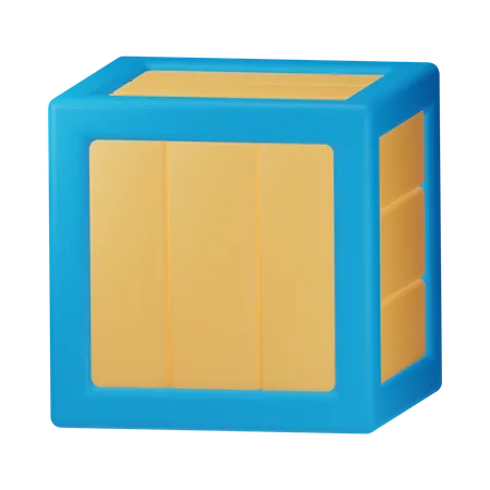 Wooden Box  3D Icon
