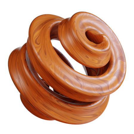 Wooden Brown Rings  3D Icon