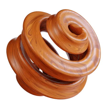 Wooden Brown Rings  3D Icon