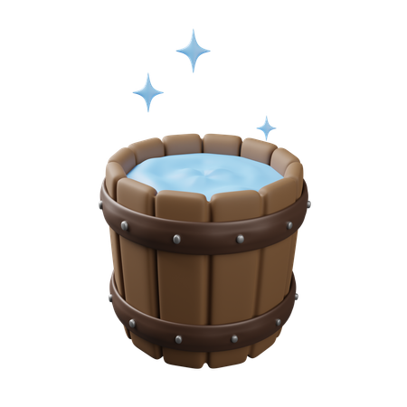 Wooden bucket  3D Icon
