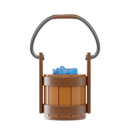 木製のバケツ  3D Icon