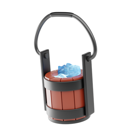 木製のバケツ  3D Icon