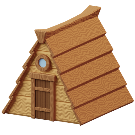 Wooden Cabin  3D Illustration