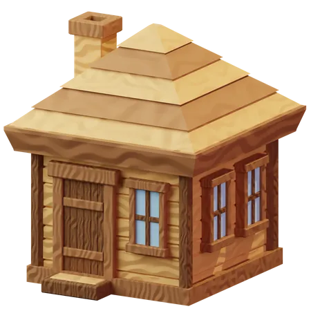 Wooden Cabin  3D Illustration