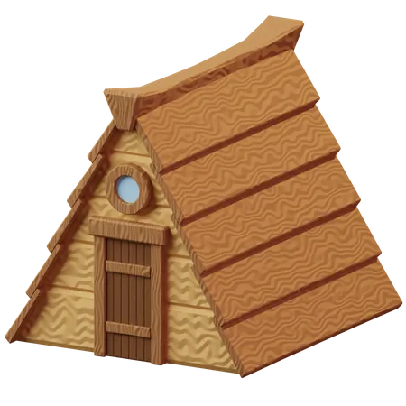 Wooden Cabin  3D Illustration
