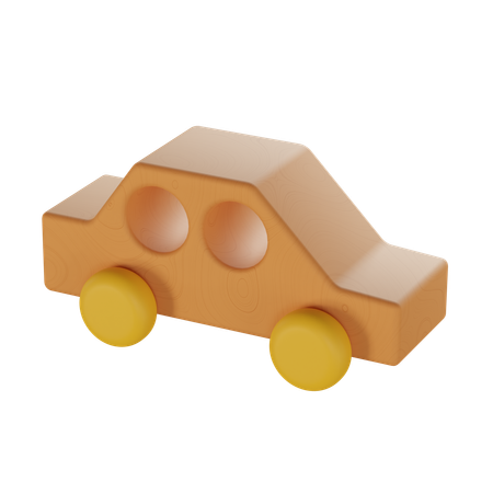 Wooden Car Toy  3D Icon