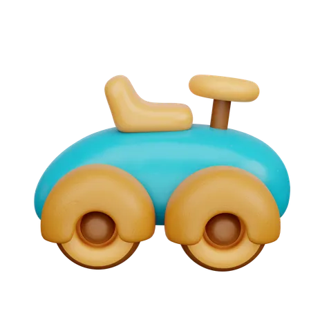 3 D Kids Toy Wooden Car 3 D Rendering 3D Icon