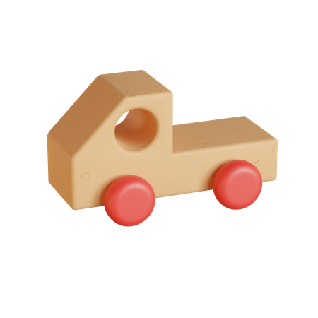 Wooden Car Toy  3D Icon