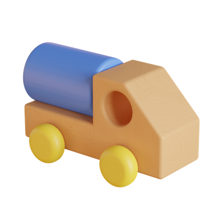 Wooden Car Toy  3D Icon