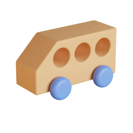 Wooden Car Toy  3D Icon