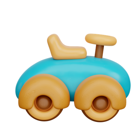 Wooden Car Toy  3D Icon