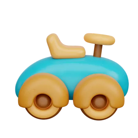 Wooden Car Toy  3D Icon