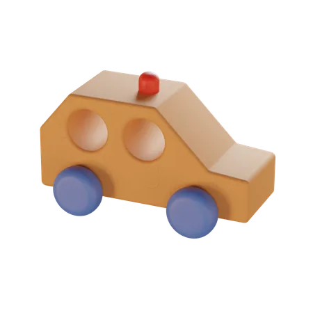 Wooden Car Toy  3D Icon