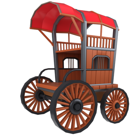 Wooden Carriage  3D Icon