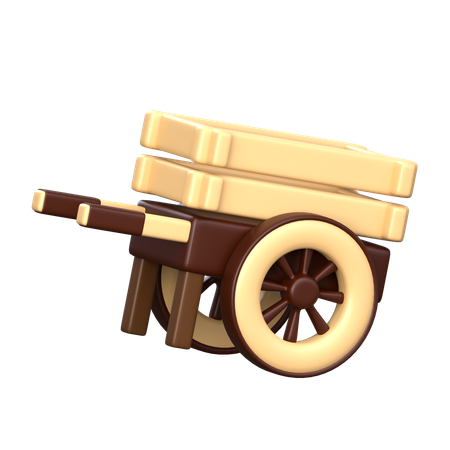 Wooden Cart  3D Icon