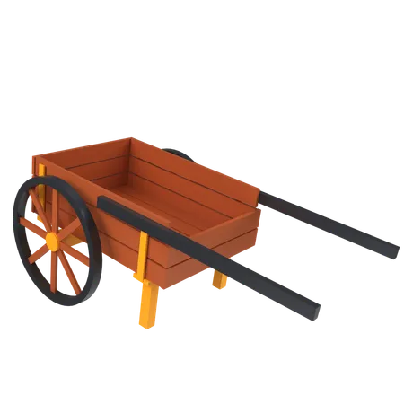 Wooden Cart  3D Icon