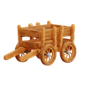 wooden cart 3d illustration