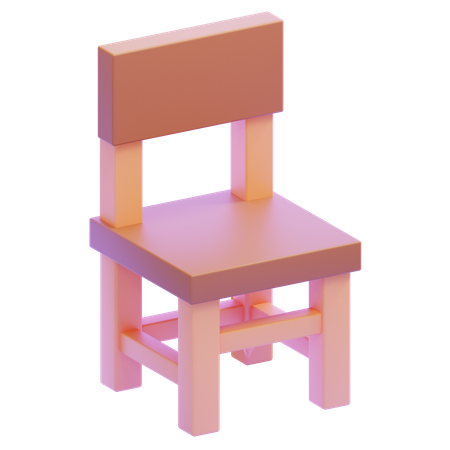 Wooden Chair  3D Icon