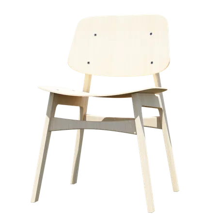 Wooden Chair  3D Illustration