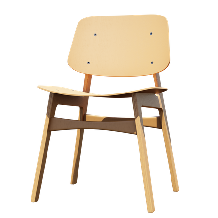 Wooden Chair  3D Illustration