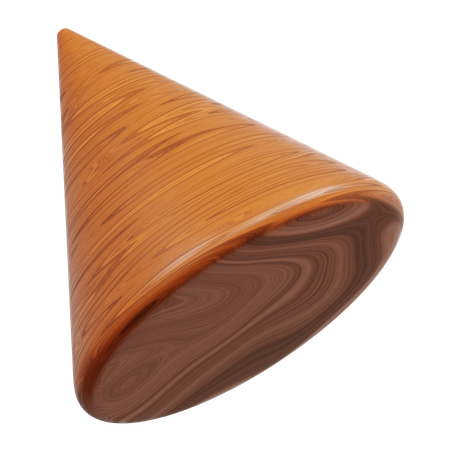 Wooden Cone With Circular Base  3D Icon