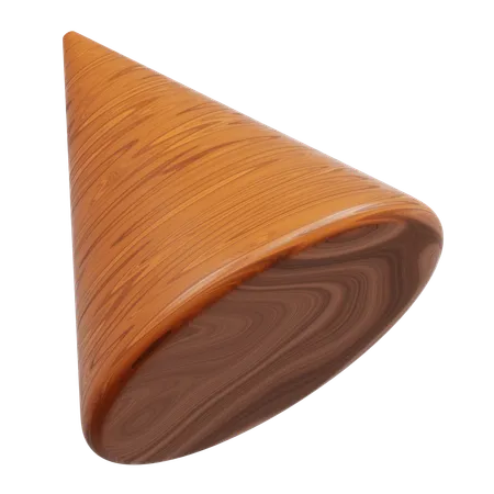 Wooden Cone With Circular Base  3D Icon