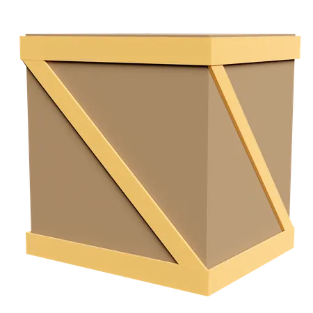 3 D Wooden Crate Icon Isolated 3 D Illustration Render 3D Illustration