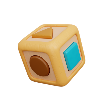 Wooden Cube  3D Icon